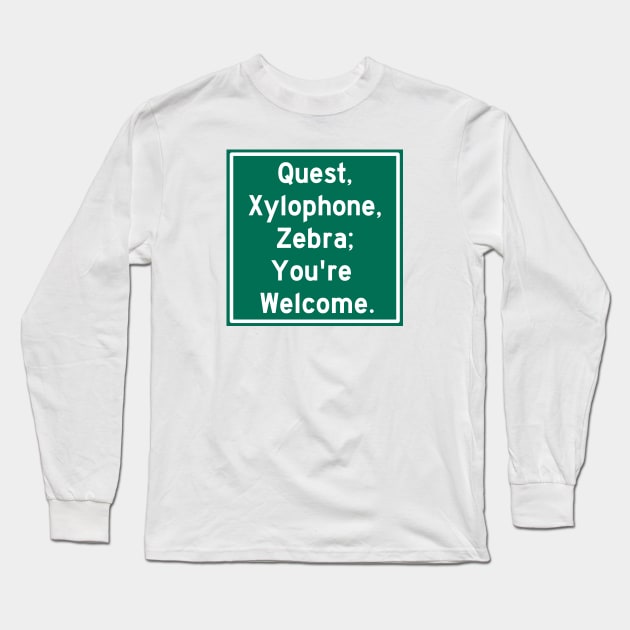 Alphabet Game: Q, W, X, Y, Z Long Sleeve T-Shirt by Tiger Torre